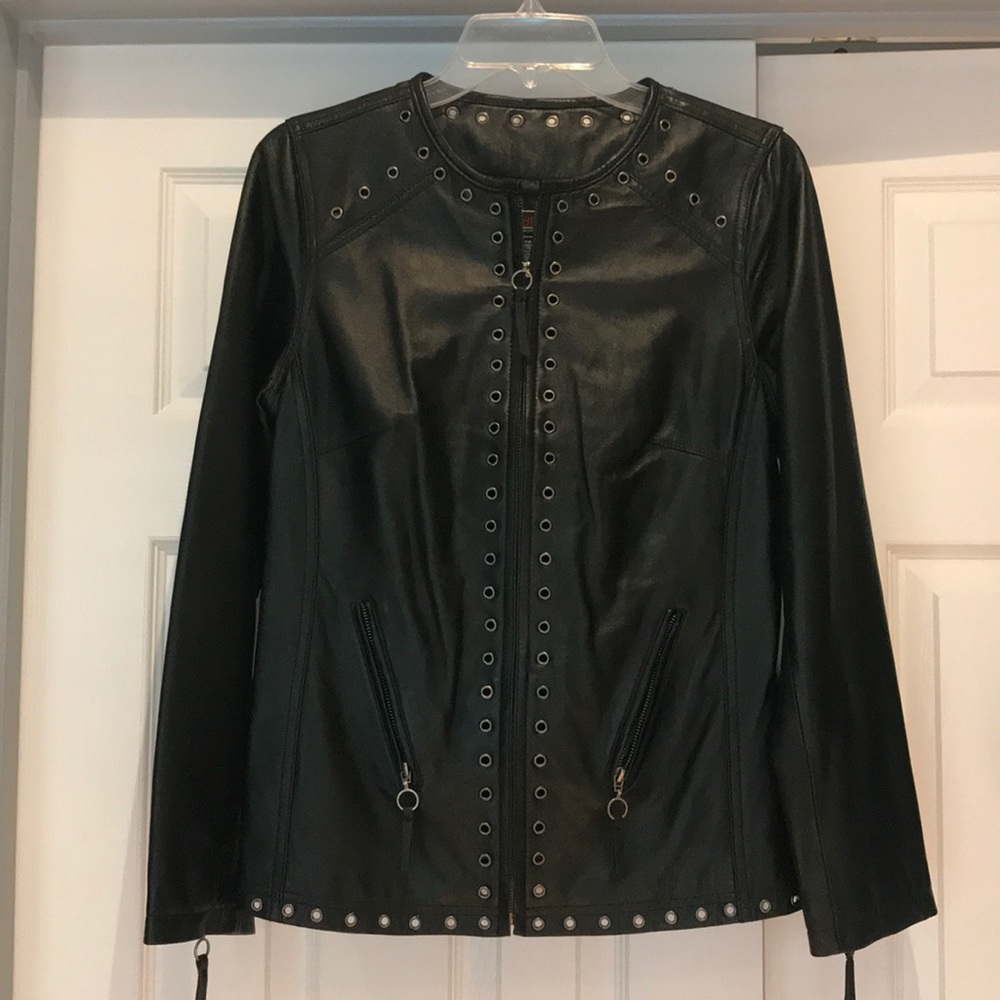 Black leather jacket